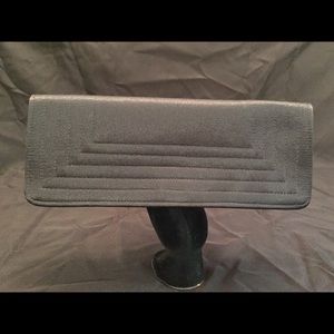 Black satin-like clutch